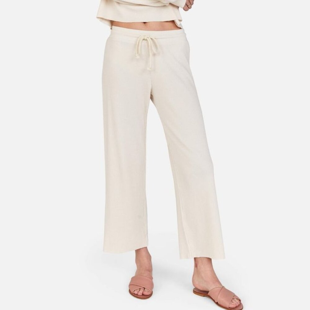 MATE the label Wide Leg Crop Waffle Cream Size M